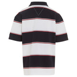 Tommy Hilfiger Global Rugby Stripe Polo T-Shirt White/Blue Stripe 6