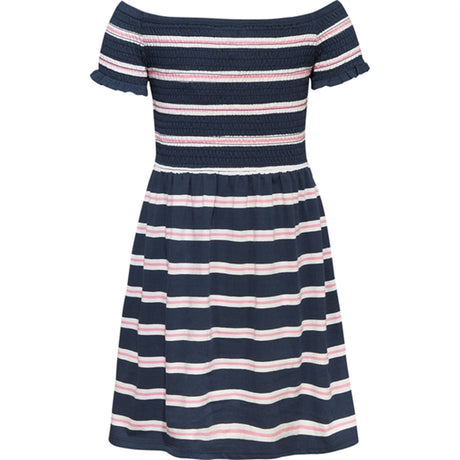 Tommy Hilfiger Smocked Kjole Twilight Navy Fresh Pink Stripe 2