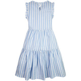 Tommy Hilfiger Striped Hemp Ruffle Dress Medium Blue Stripe 2