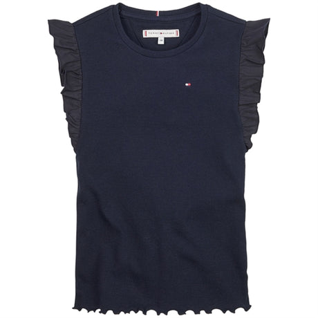 Tommy Hilfiger Ruffle Rib Tank Top Desert Sky