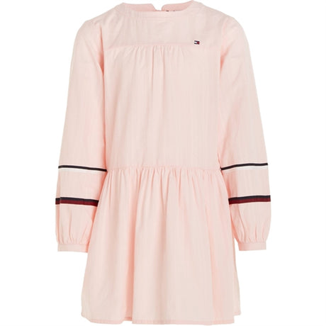 Tommy Hilfiger Global Stripe Tape Detail Dress Pink Crystal