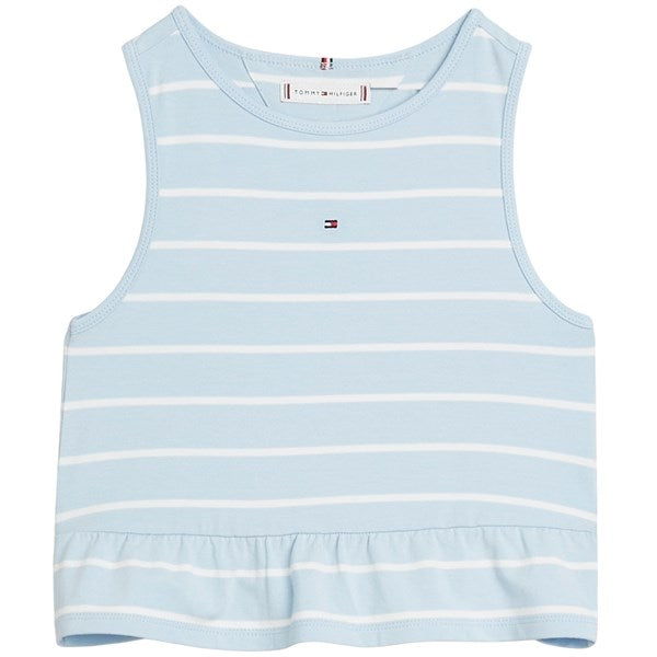 Tommy Hilfiger Peplum Stripe Blouse Breezy Blue Stripe