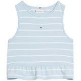 Tommy Hilfiger Peplum Stripe Blouse Breezy Blue Stripe