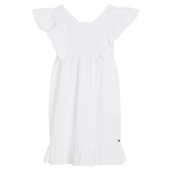 Tommy Hilfiger Seersucker Gingham Dress White