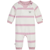 Tommy Hilfiger Baby Striped Towelling Jumpsuit Pink Shade / Ancient White Stripe