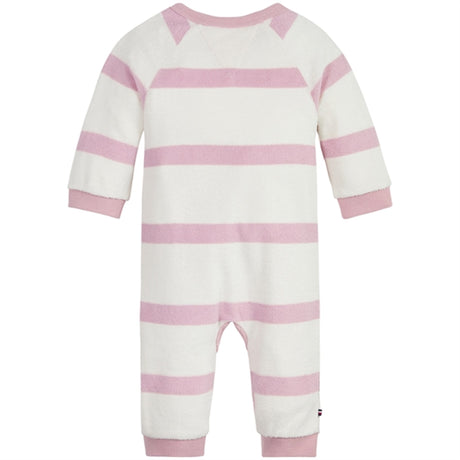 Tommy Hilfiger Baby Striped Towelling Jumpsuit Pink Shade / Ancient White Stripe 2