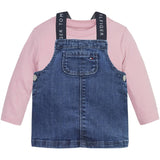 Tommy Hilfiger Baby Graphic Dungaree Set Pink Shade