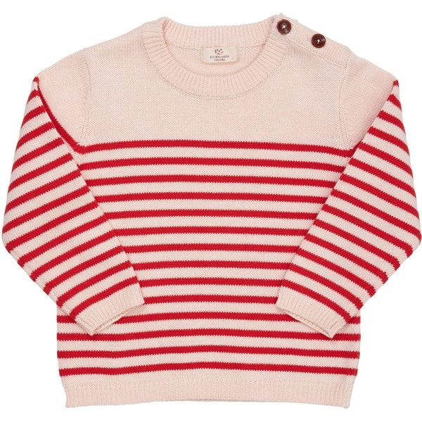 Copenhagen Colors Dusty Rose/Red Comb. Strik Sailor Stripe Sweater