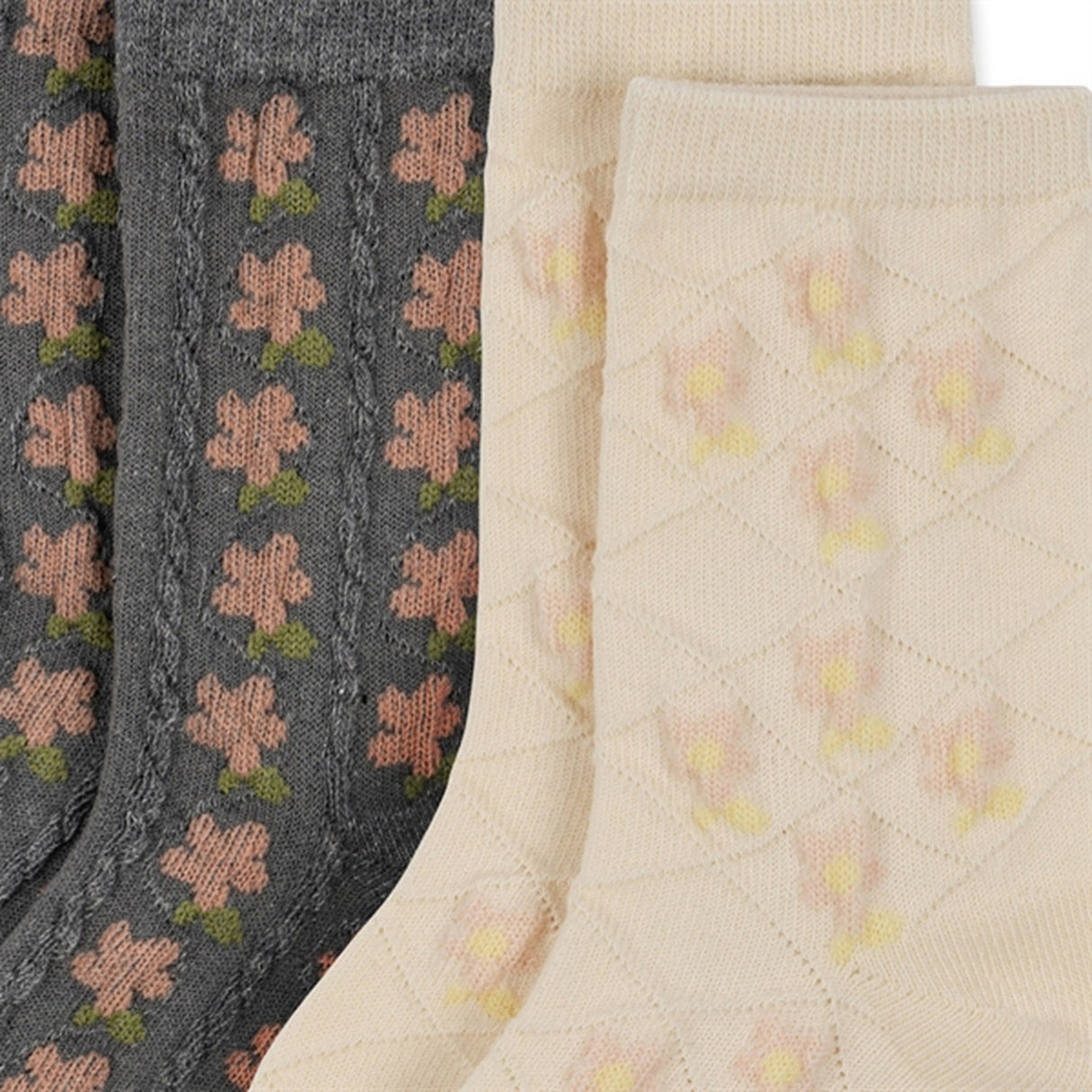 Konges Sløjd Pointelle Socks 2-pack Flower 3