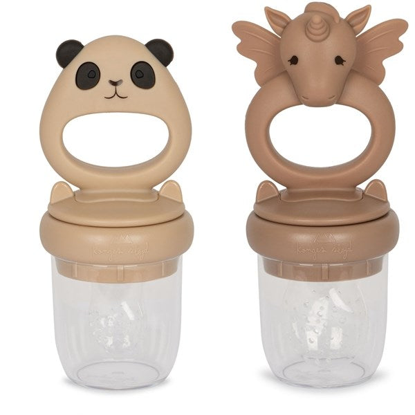 Konges Sløjd Fruit Feeder Unicorn & Panda 2-Pack Shell/Blush