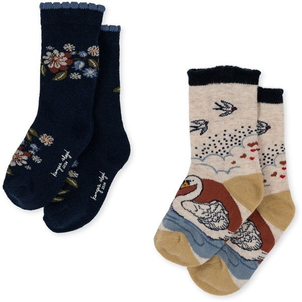 Konges Sløjd Jacquard Flowers Socks 2-Pack Flower