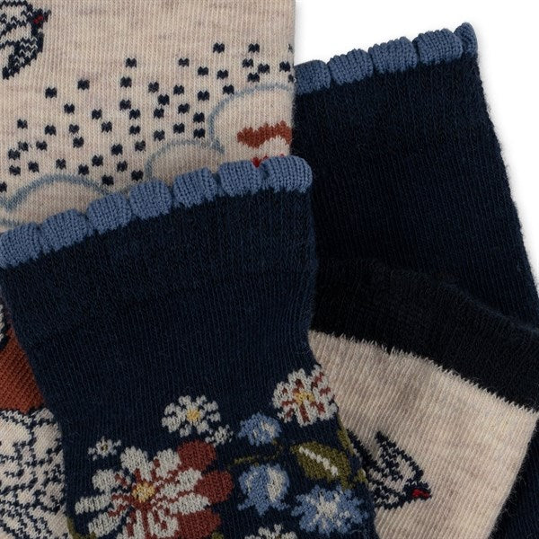 Konges Sløjd Jacquard Flowers Socks 2-Pack Flower 5