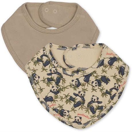 Konges Sløjd Bib 2-Pack Basis Panda/Oxford Tan