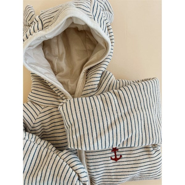 Konges Sløjd Stripe Bluie Itty Onesie With Hood 3