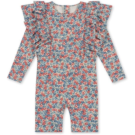 Konges Sløjd Manuca Frill UV Onesie Rosie Blue