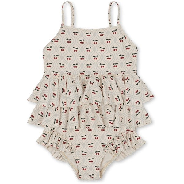 Konges Sløjd Manuca Frill Swim Suit Cherry Motif