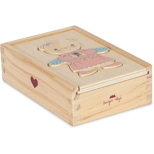 Konges Sløjd Teddy Bear Puzzle Dusty Pink