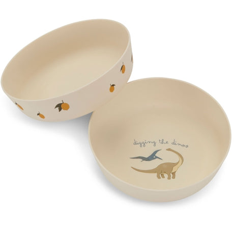 Konges Sløjd Bowl 2-pack Lemon/Dino