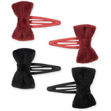 Konges Sløjd Hair Clip Velvet Bowie 4-pack Red/Black