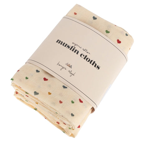 Konges Sløjd Muslin Cloth 3-pack Multi Hearts 2