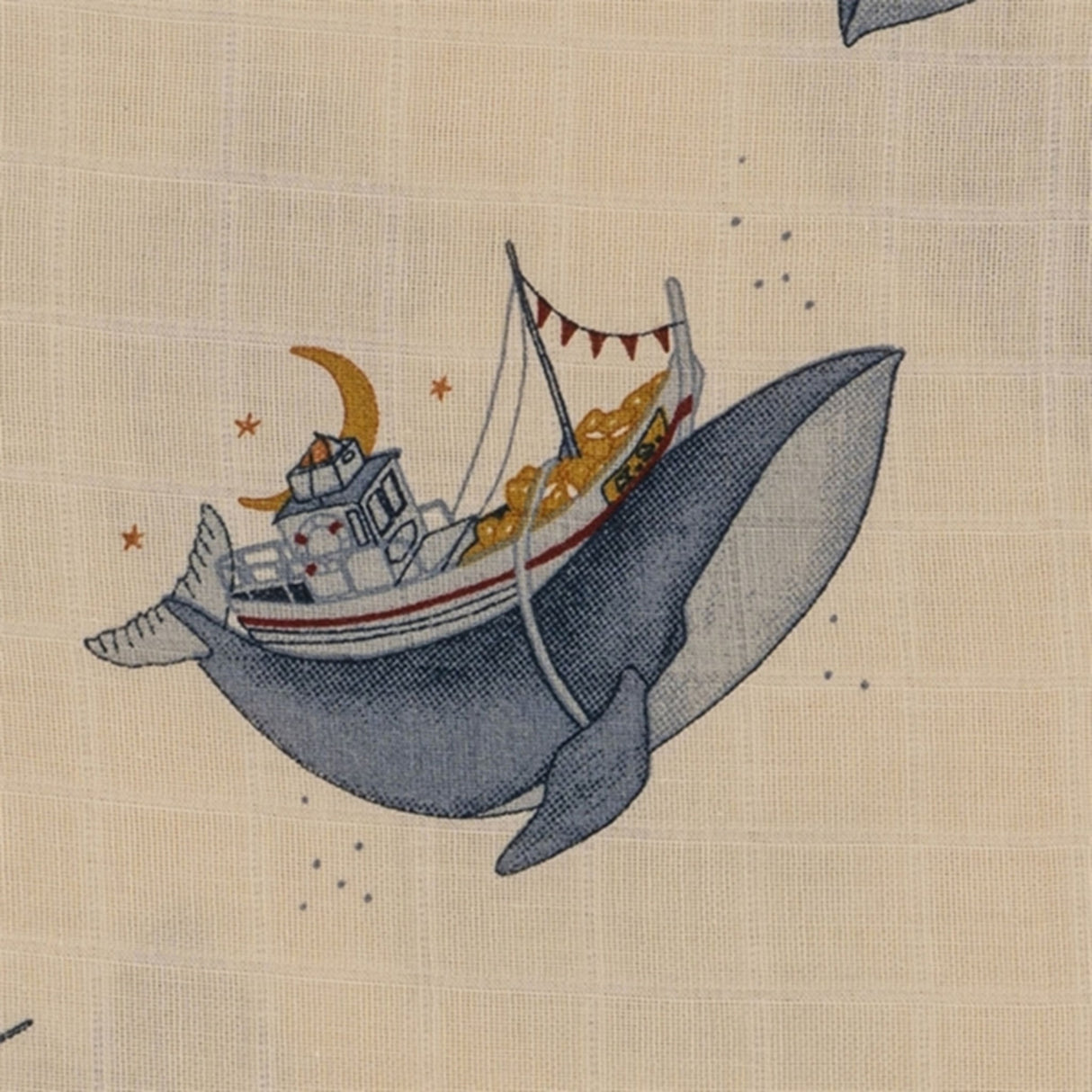 Konges Sløjd Muslin Cloth 3-pack Whale Boat 3