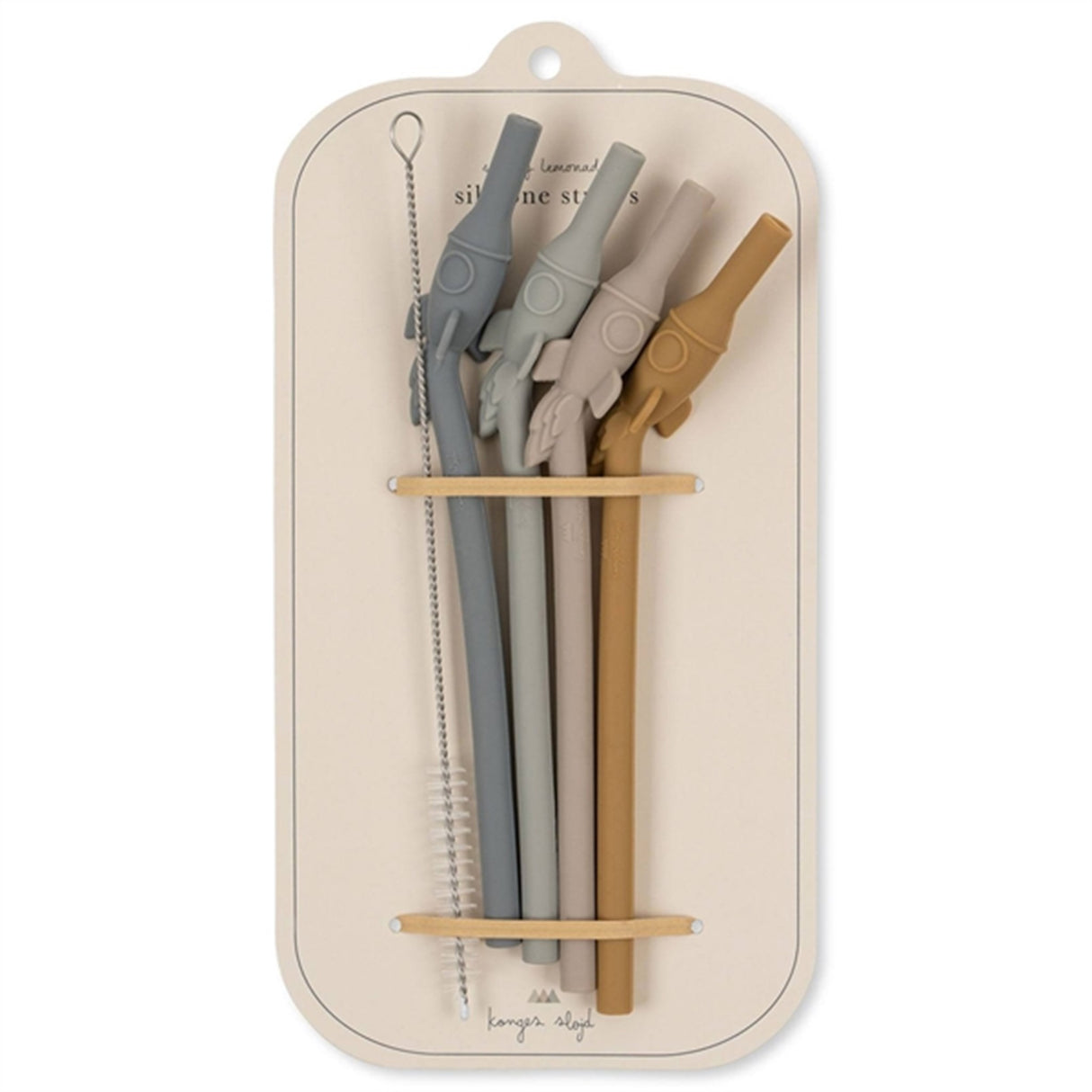 Konges Sløjd Straw Silicone Rocket 4-pack Quarry Blue Mix 2