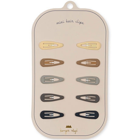 Konges Sløjd Hair Clips Mini Drops 10-pack Blue Shades