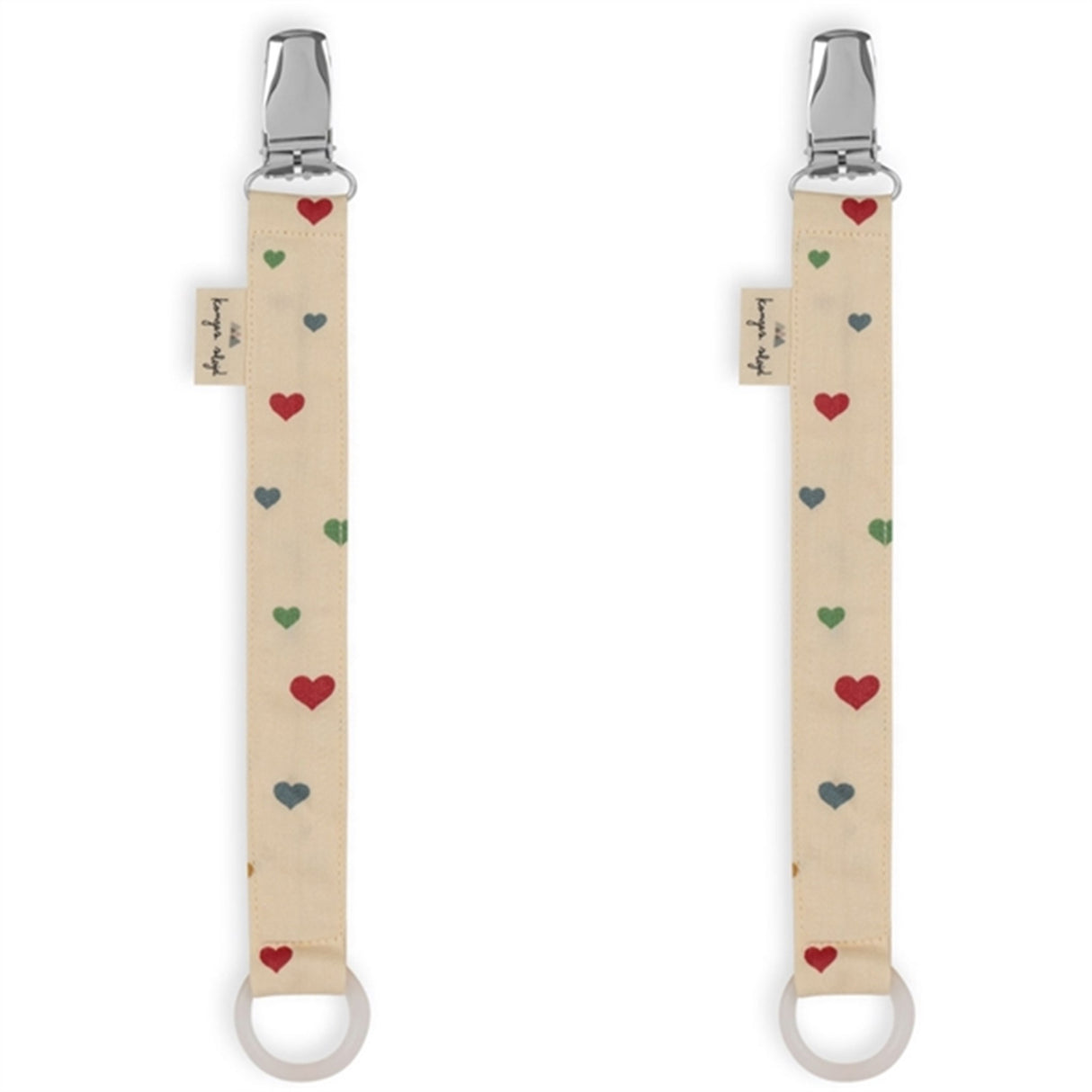 Konges Sløjd Pacifier Strap 2-pack Multi Hearts