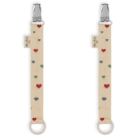 Konges Sløjd Pacifier Strap 2-pack Multi Hearts