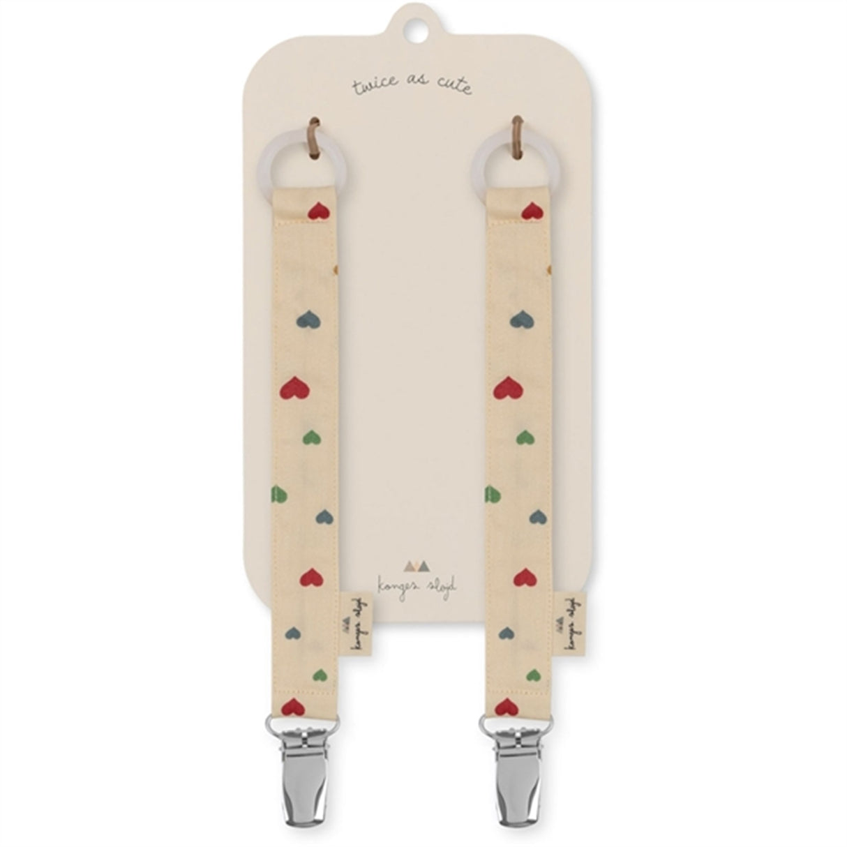 Konges Sløjd Pacifier Strap 2-pack Multi Hearts 2