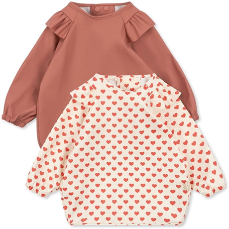 Konges Sløjd Coeur Rouge 2-Pack Bib with Frills and Sleeves