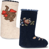 Konges Sløjd Cat/Flower 2-Pack Lapis Socks 2