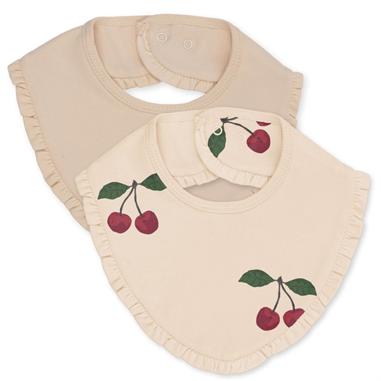 Konges Sløjd Ma Grande Cerise/Nouvelle Peach Basic 2-Pack Bib Frill