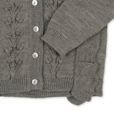 Konges Sløjd Grey Melange Fiol Frill Cardigan 3