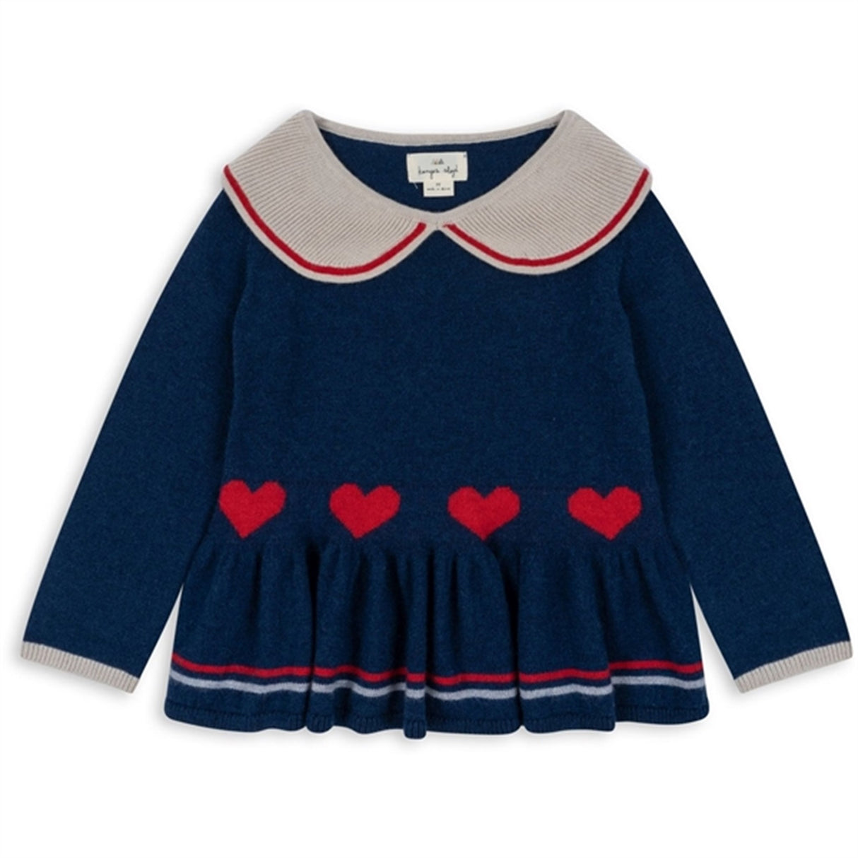 Konges Sløjd Navy Peony Maxime Knit Collar Blouse