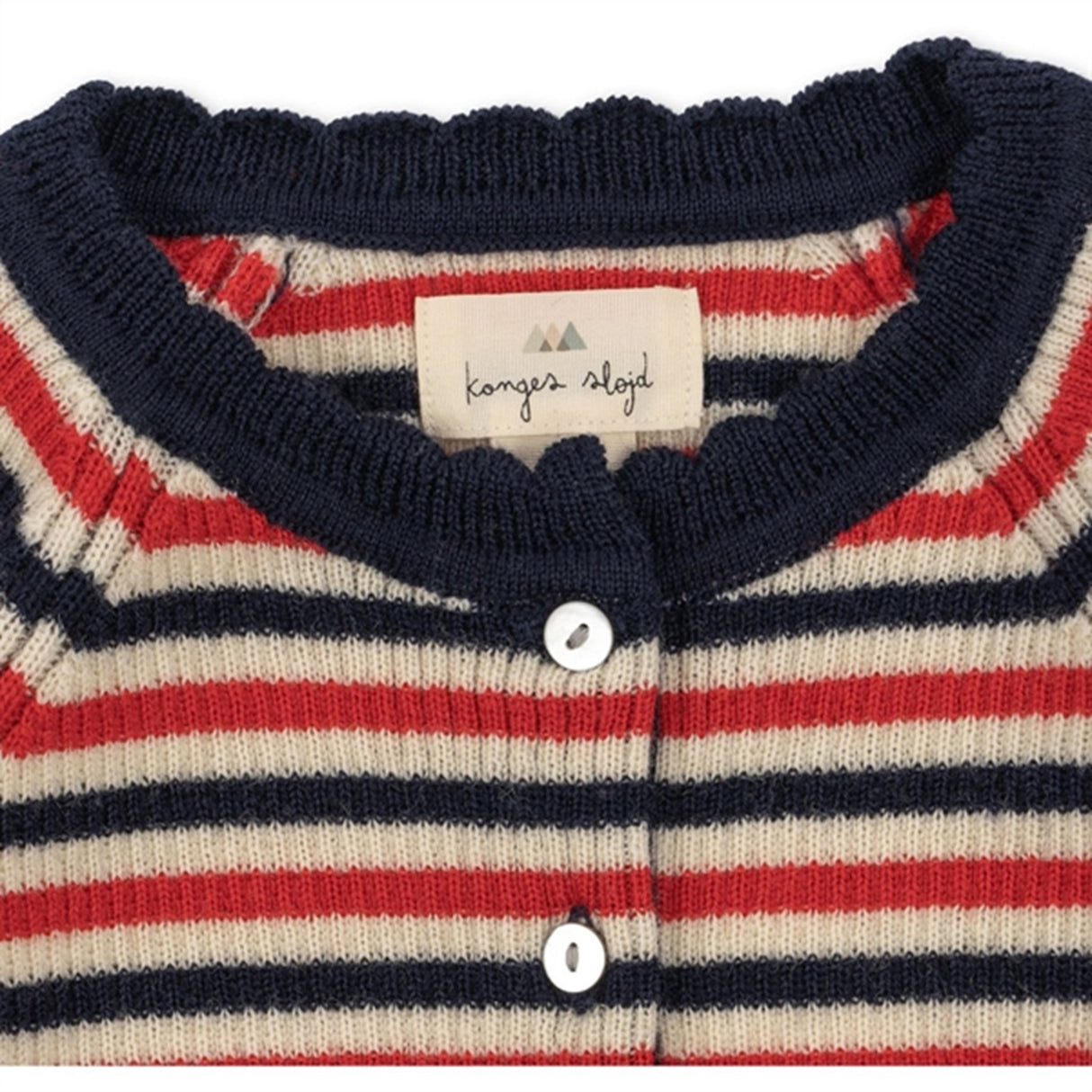 Konges Sløjd Navy Stripe Meo Scallop Knit Cardigan 7