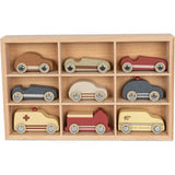 Konges Sløjd Beige Wooden Mini Cars 9 Pcs