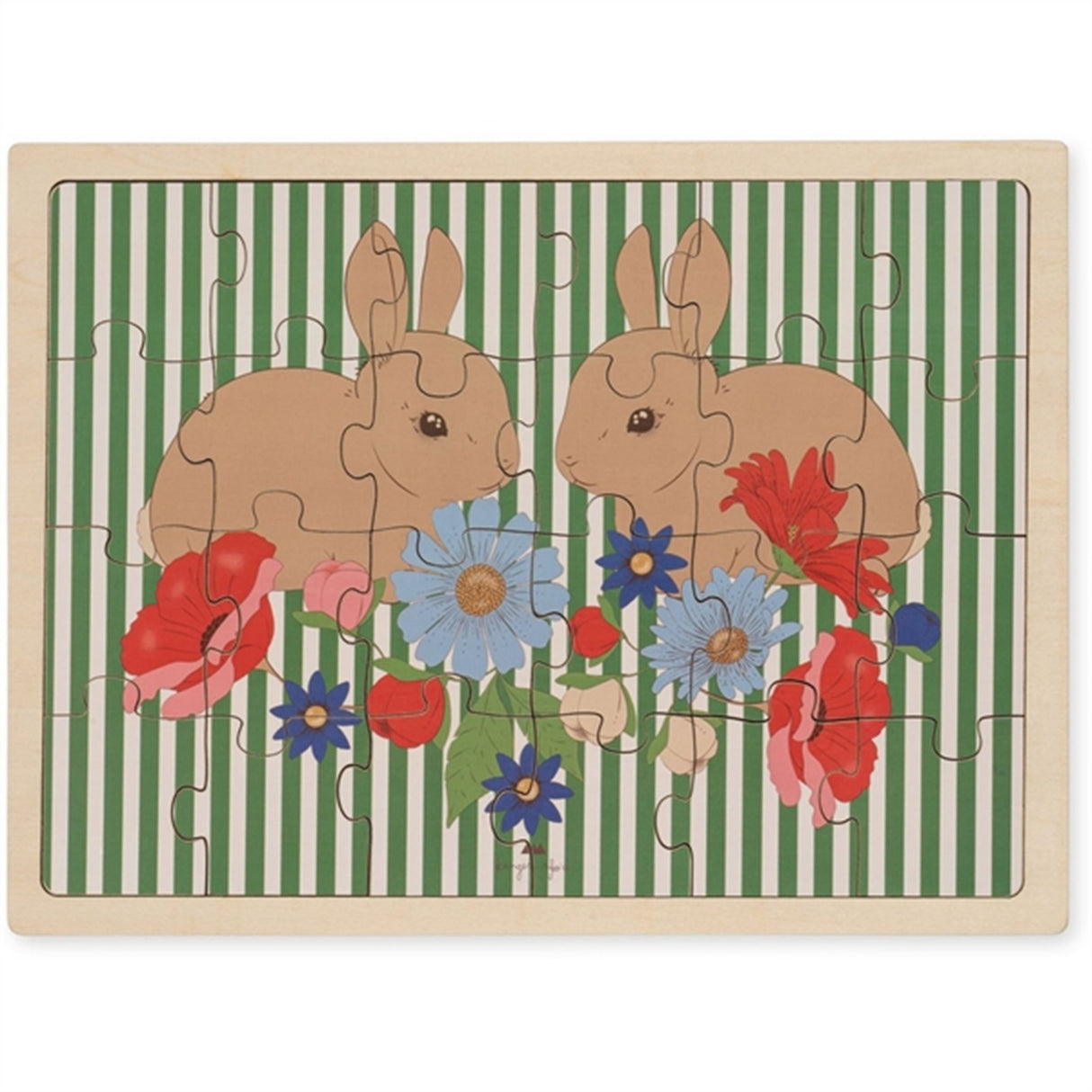 Konges Sløjd Bunny Tokki Wooden Bunny Puzzle 24 pcs