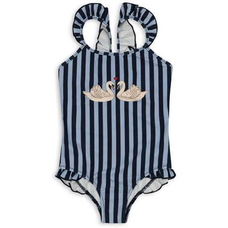 Konges Sløjd Navy Stripe Dea Frill Swimsuit