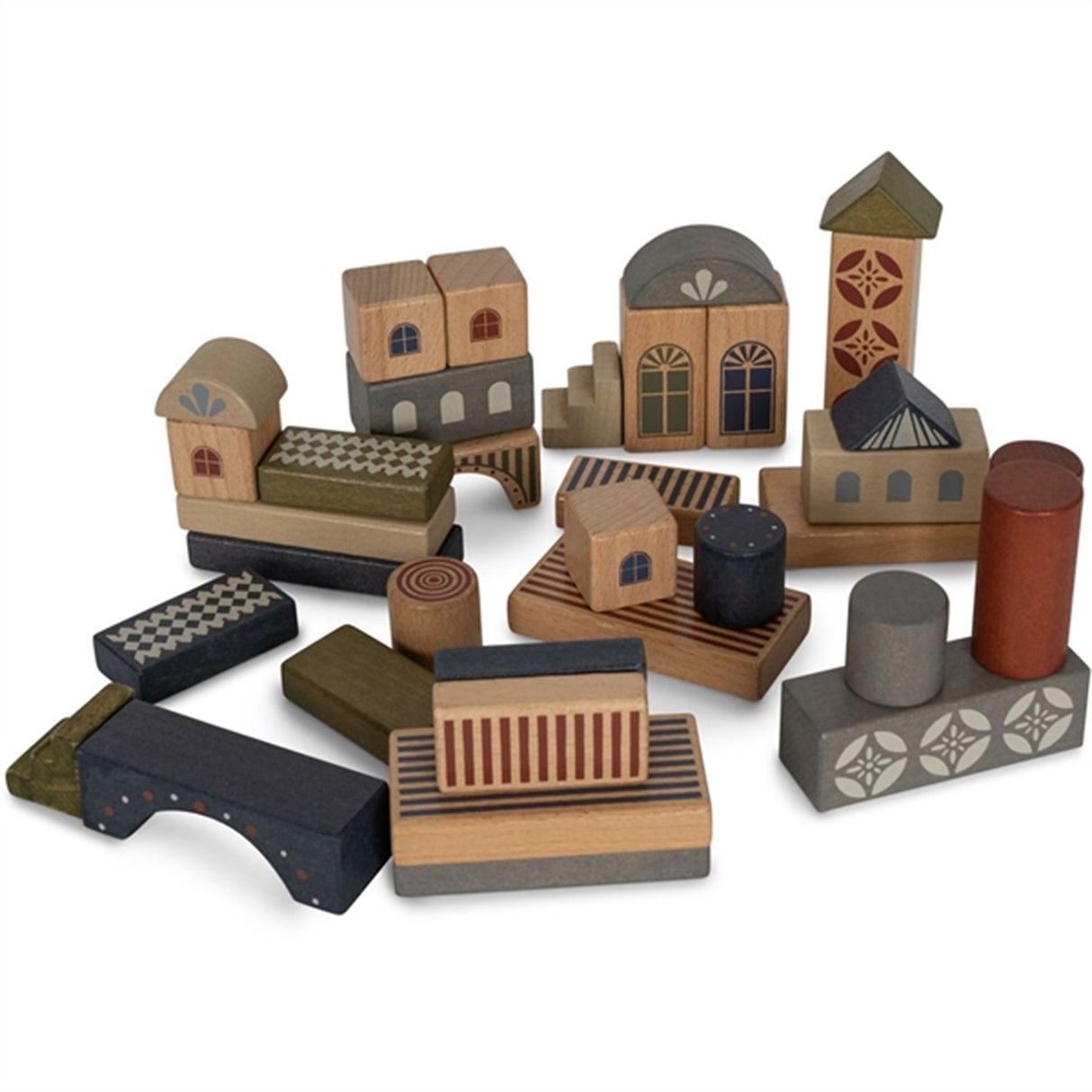 Konges Sløjd Wooden Building Blocks 34 pc. Beige/Toffee