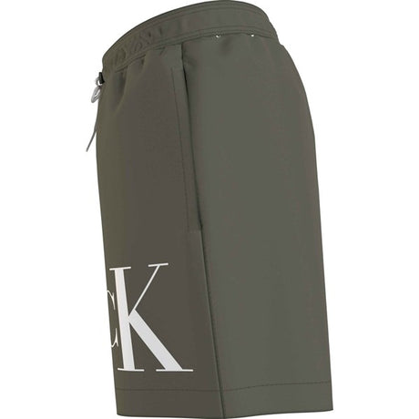 Calvin Klein Medium Drawstring Swim Shorts Graphic Dusty Olive 2