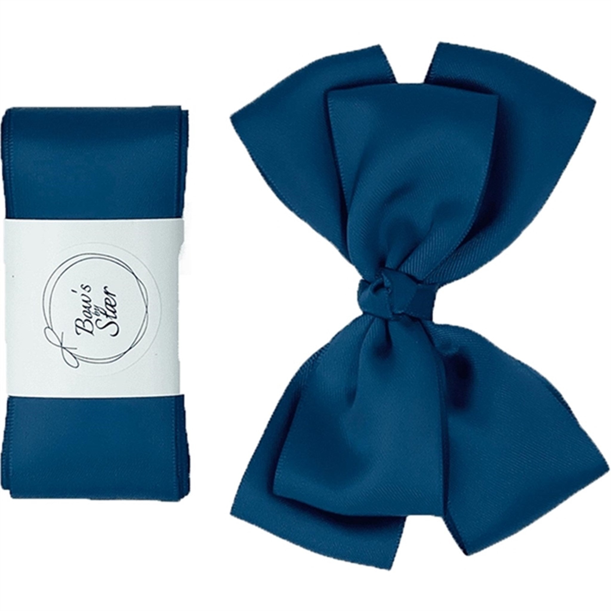 Bow's by Stær Christening Ribbon Satin w. Souble Bow Navy