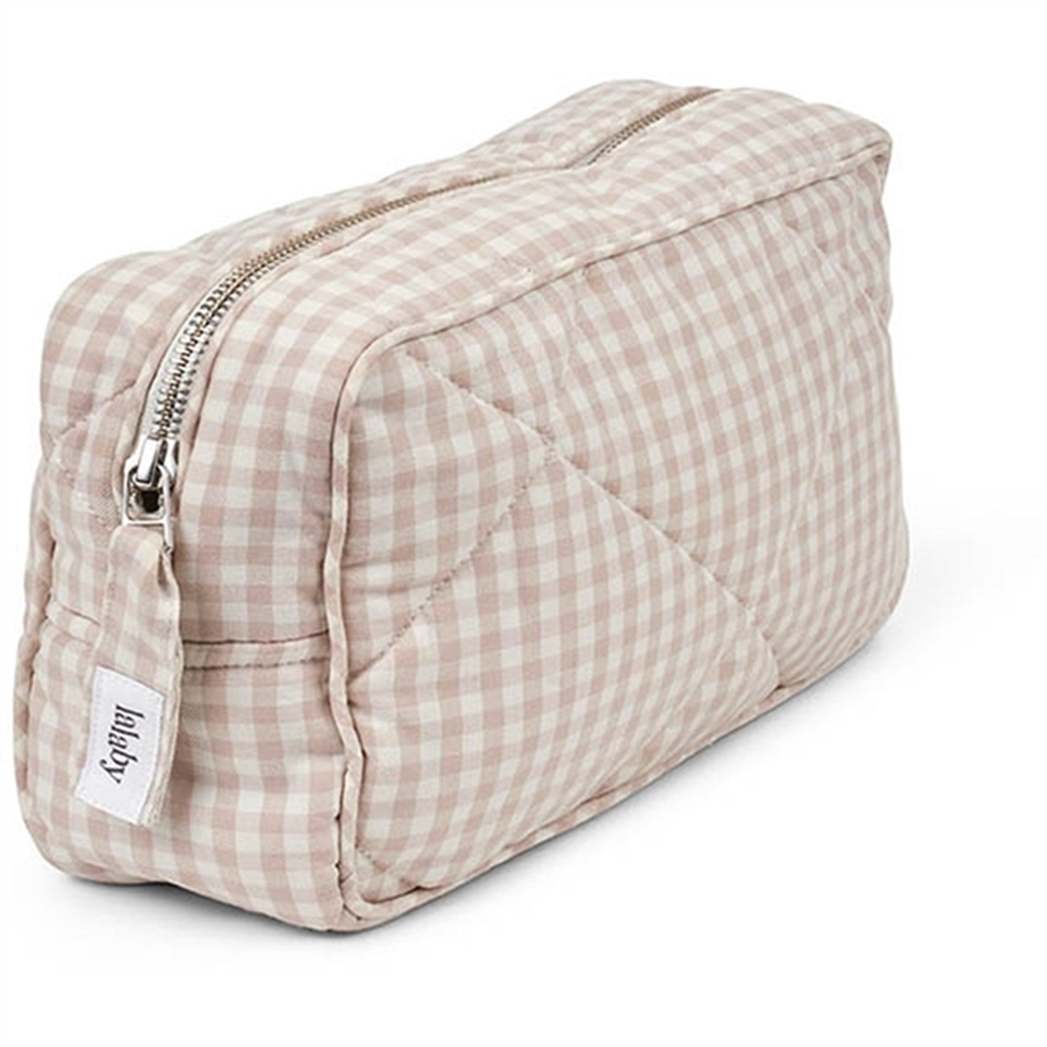 Lalaby Toiletry Bag Beige Gingham 5
