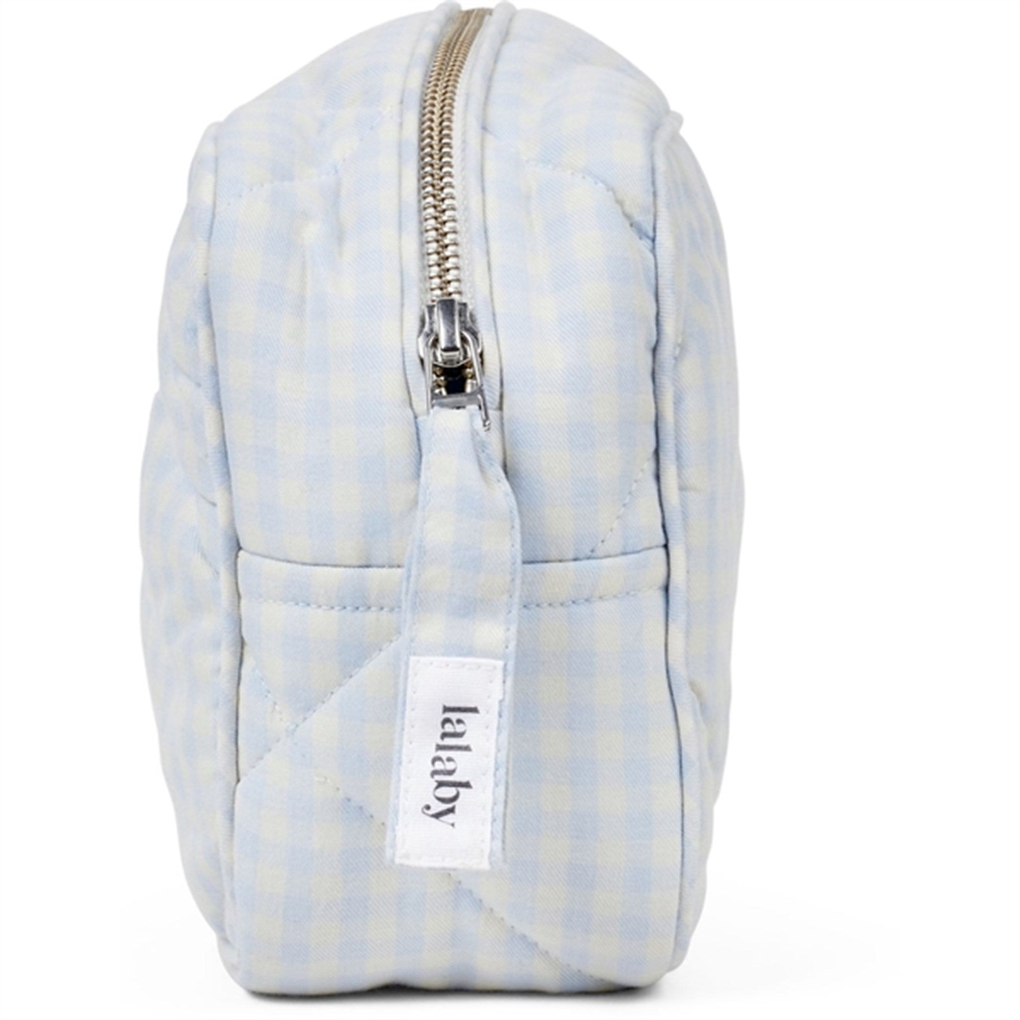 Lalaby Toiletry Bag Blue Gingham 4