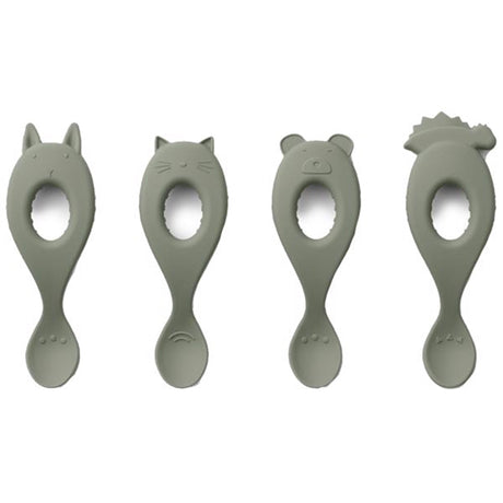 Liewood Liva Silicone Spoon 4-Pack Faune Green