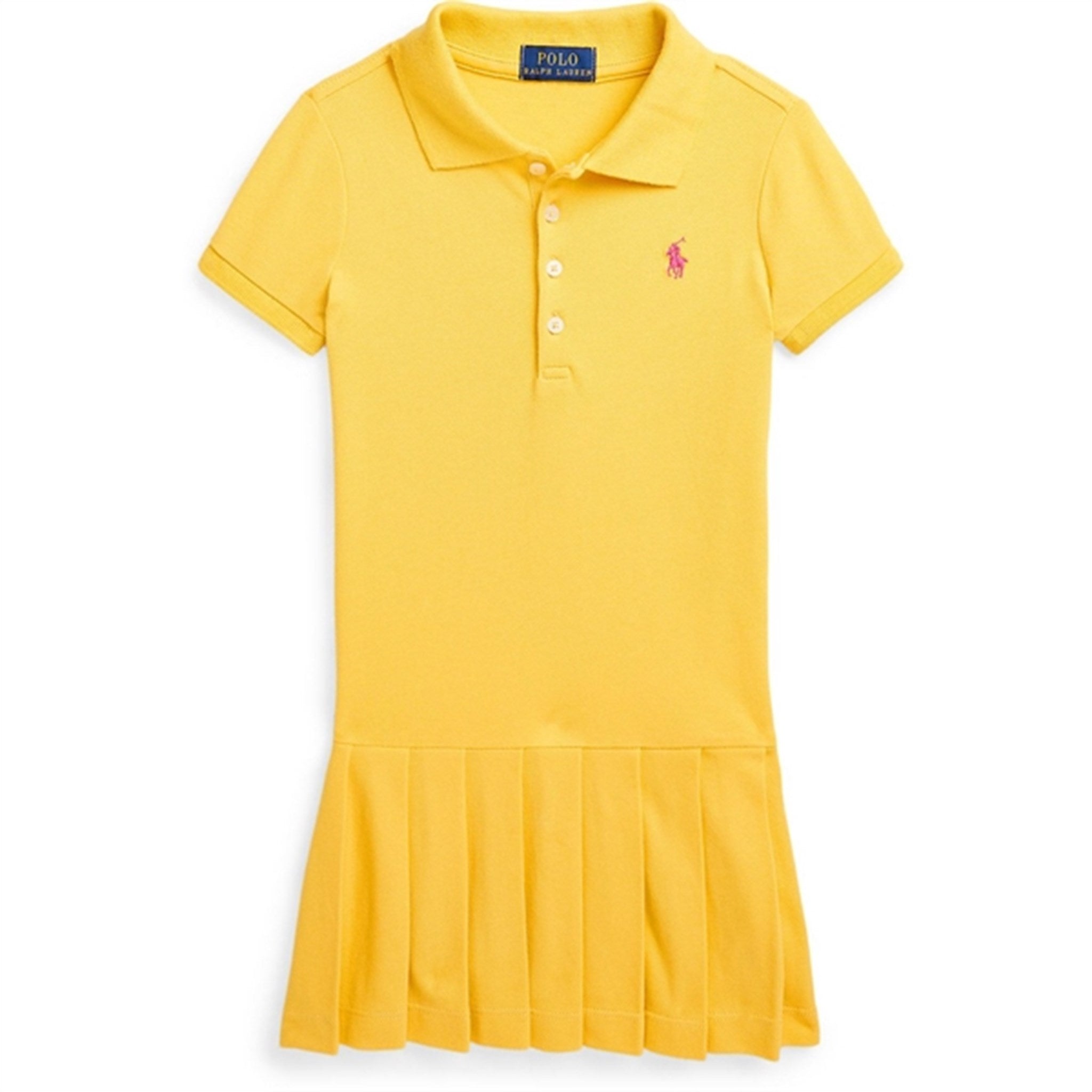 Polo Ralph Lauren Girls Dress Chrome Yellow W/ Bright Pink