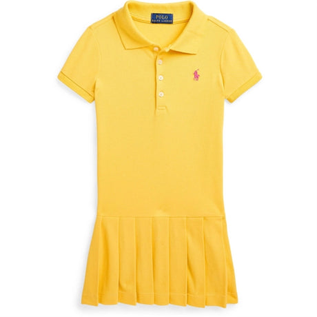 Polo Ralph Lauren Girls Dress Chrome Yellow W/ Bright Pink