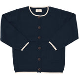 Copenhagen Colors Navy Cream Combi Cardigan w. Pocket