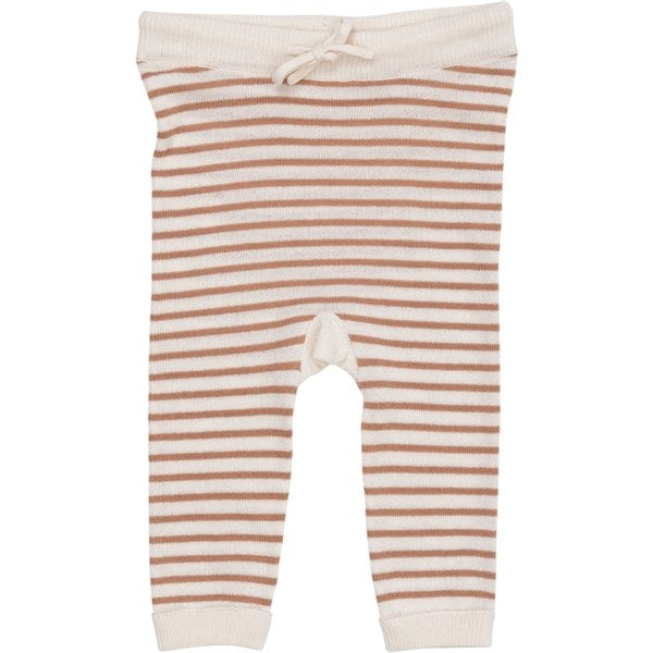 Copenhagen Colors Cream/Natural Comb. Strik Leggings w. Stripes