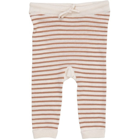 Copenhagen Colors Cream/Natural Comb. Strik Leggings w. Stripes